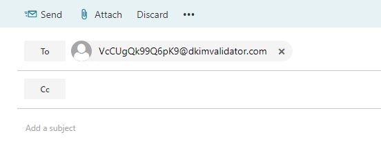 send an email to the DKIM Email Validator address