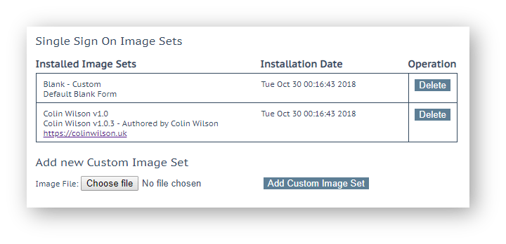 Uploaded Custom SSO Image Sets